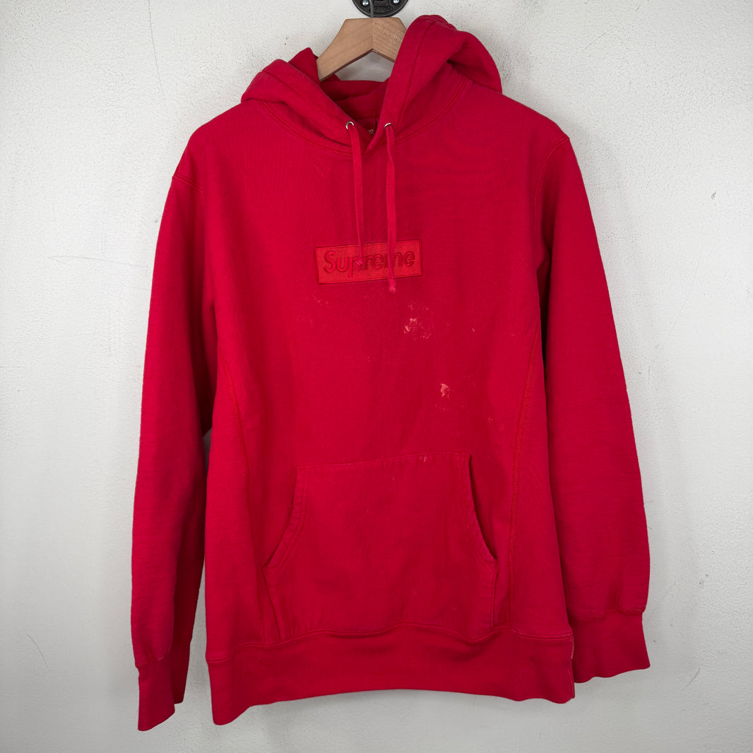 Supreme Bleached Red Tonal Box Logo Hoodie