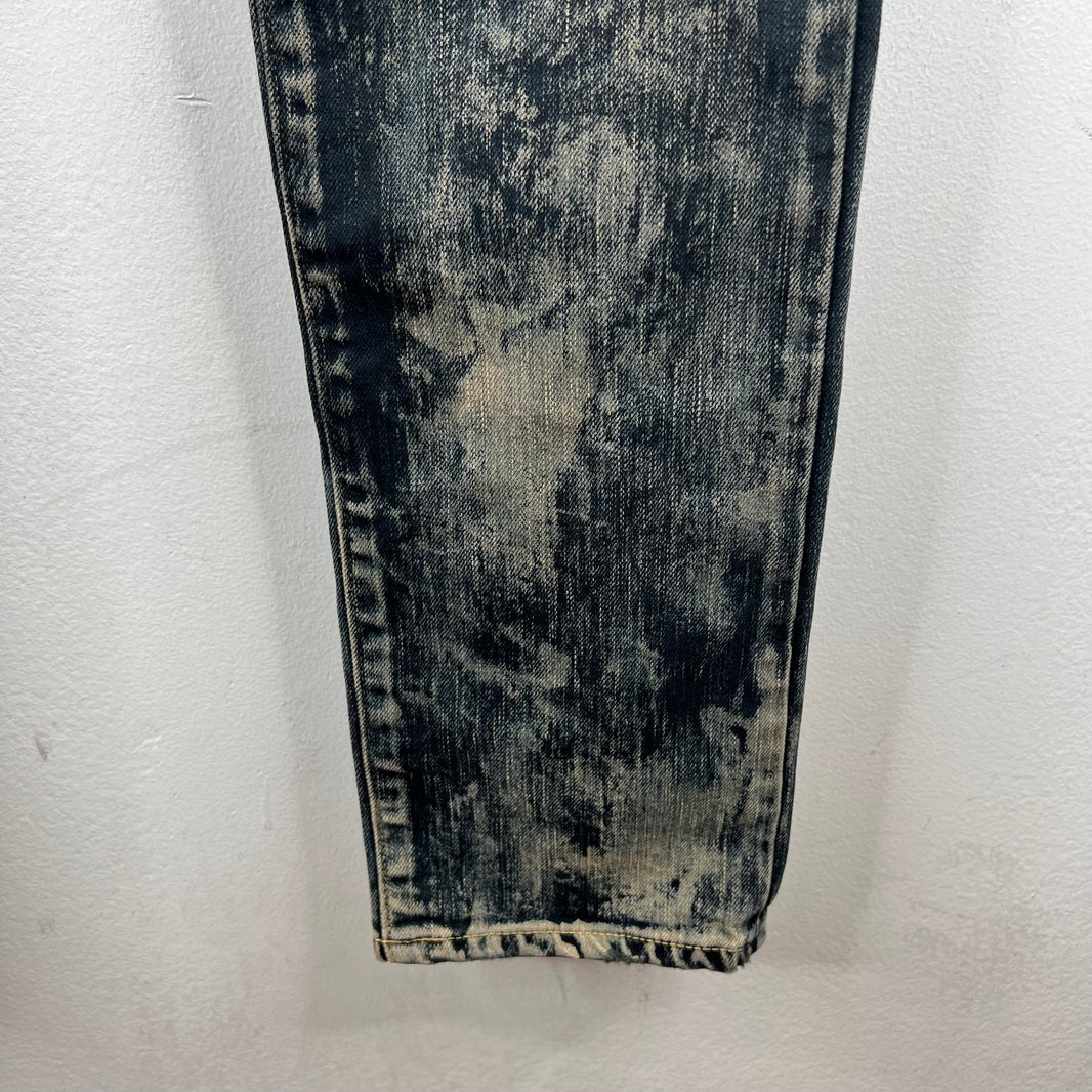 Saint Laurent D02 Black Oil Spill Jeans