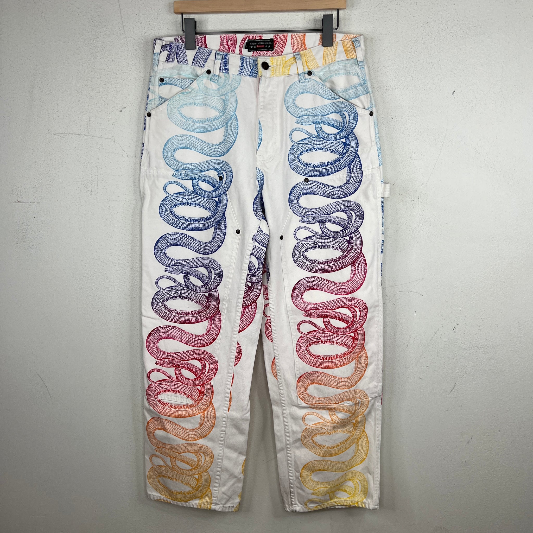 Supreme Hysteric Glamour White Double Knee Snake Carpenter Supreme Hysteric Glamour White Double Knee Snake Carpenter
