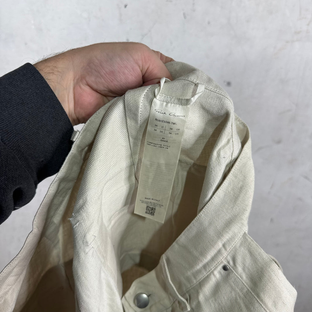 Rick Owens Hollywood Beige Linen Stefan Cargos