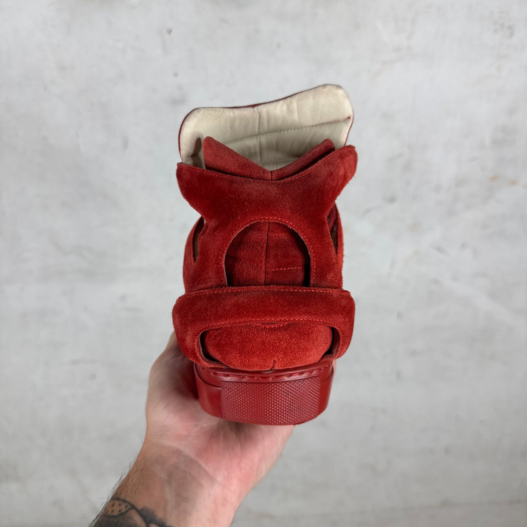 Giuliano Fujiwara Red Suede Skeleton Sneakers