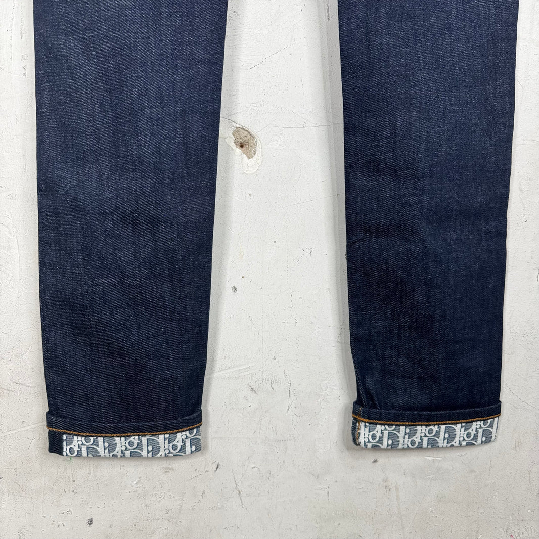Dior Oblique Monogram Cuffed Jeans