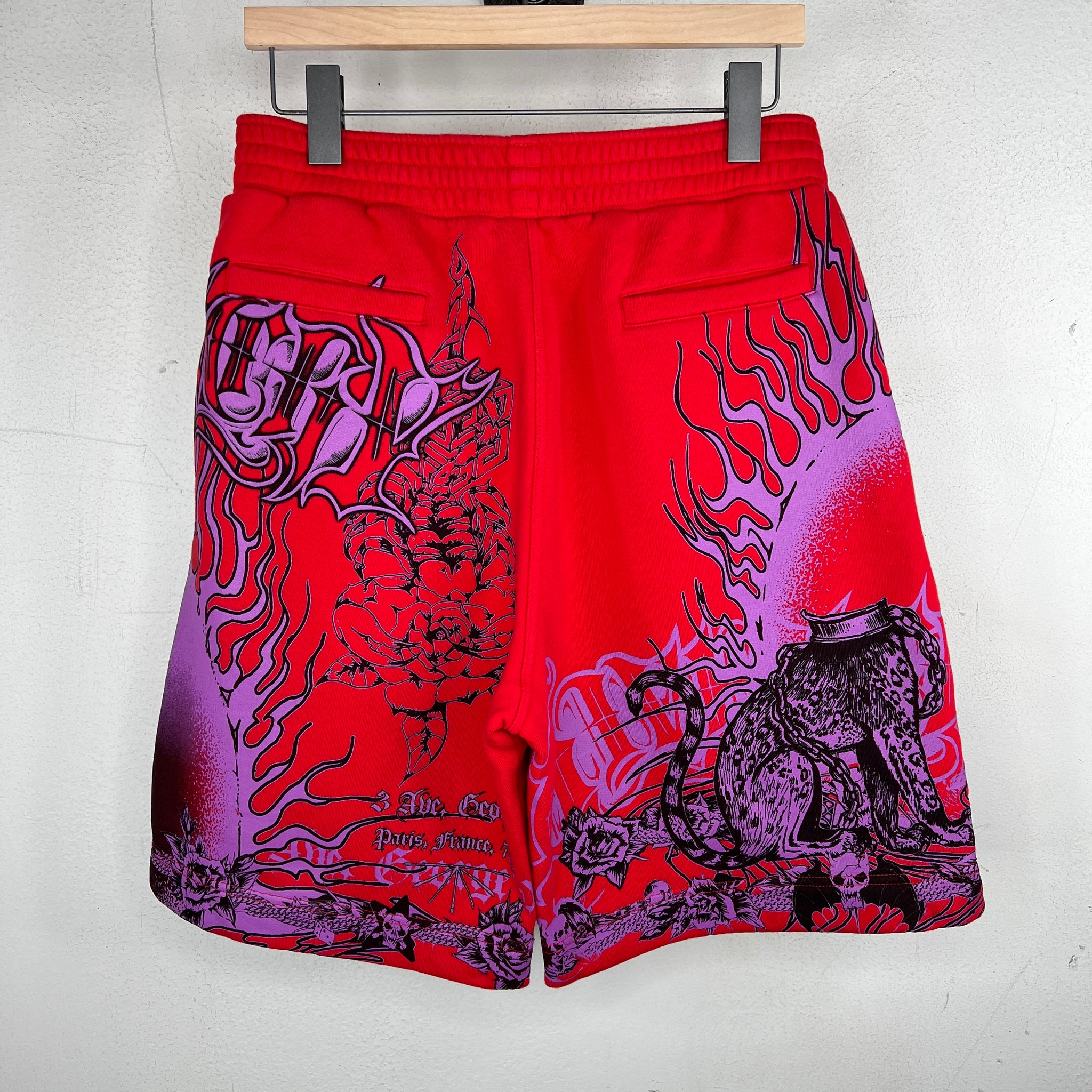 Givenchy Red Tattoo Sweatshorts