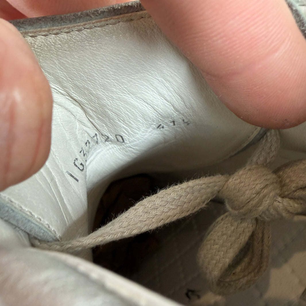 Chanel White/SIlver CC Logo Rubber High Sneakers