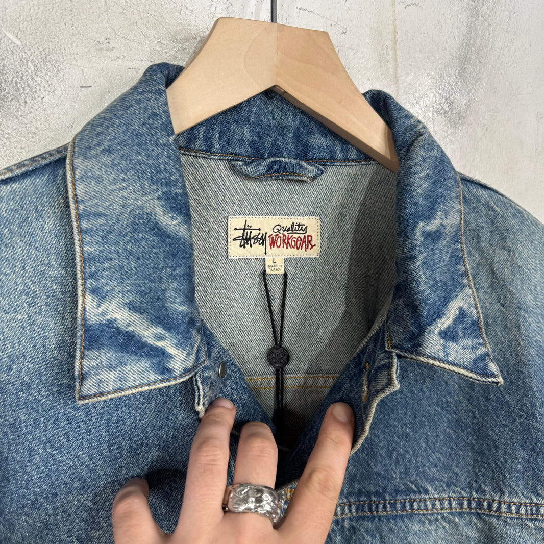 Stussy Indigo LA Wash Denim Trucker Jacket