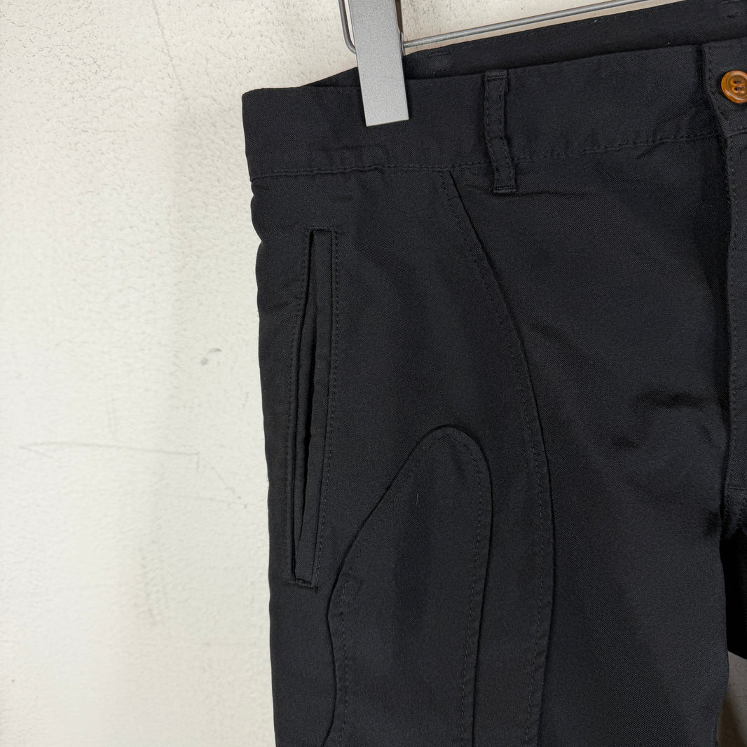 CDG Black Side Patch Paneled Trousers
