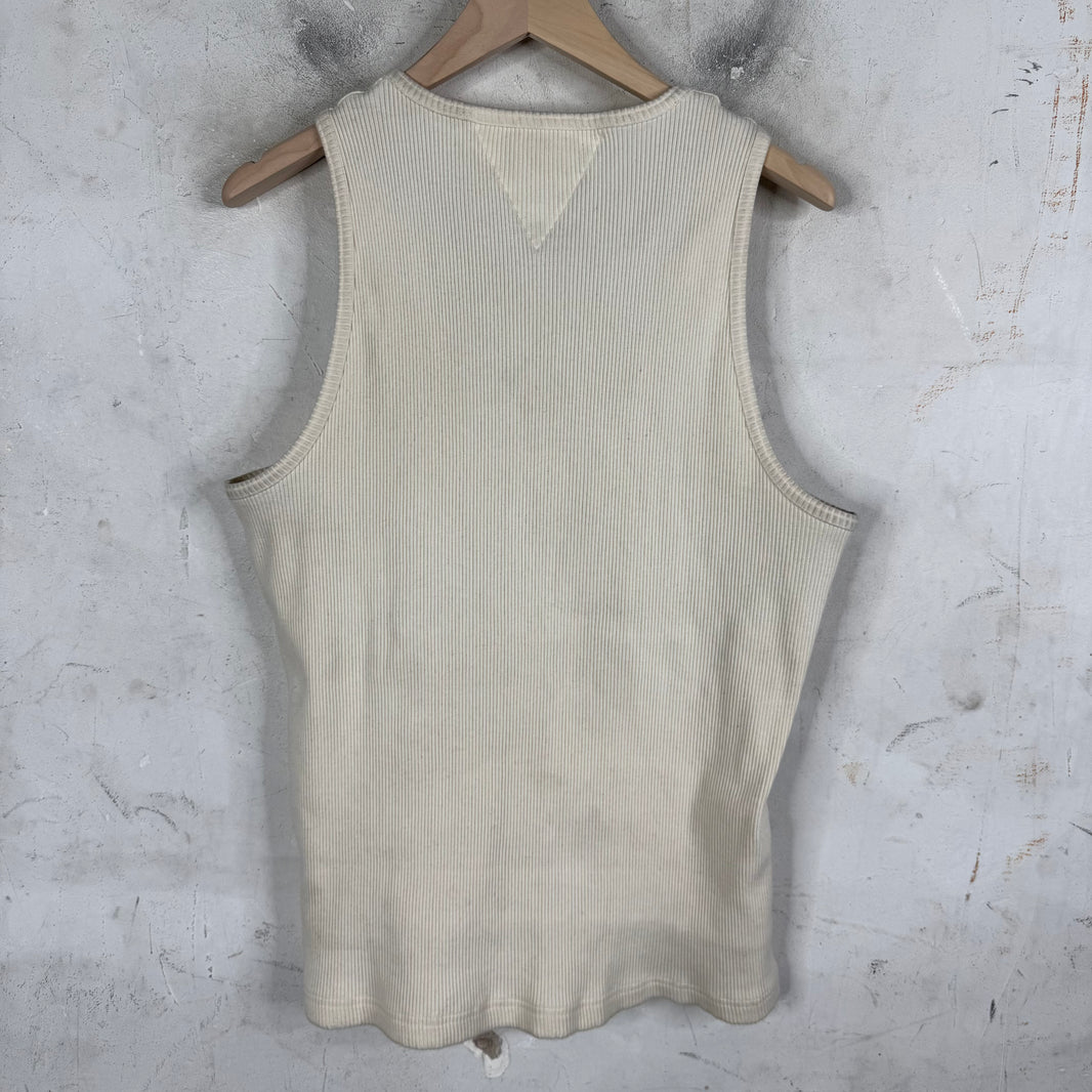 Bottega Veneta White Ribbed Tank Top