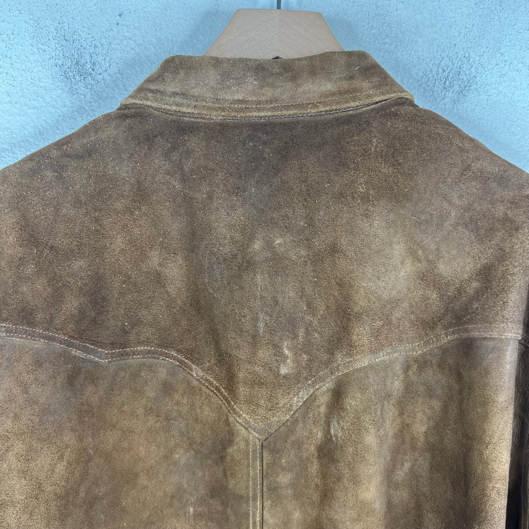 RRL Rough Out Suede Snap Button Overshirt