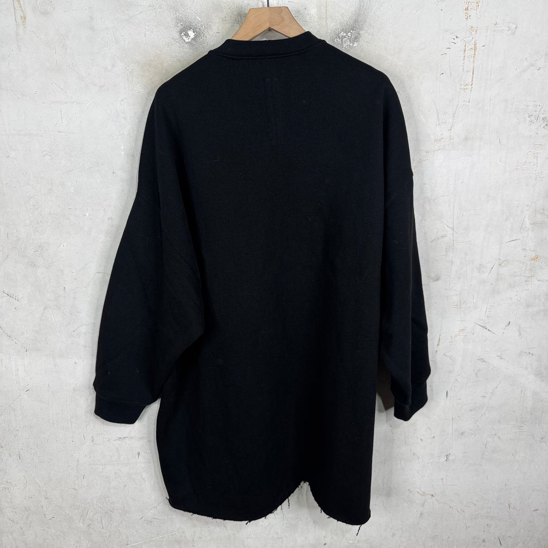 Rick Owens Black Long Heavy Crewneck