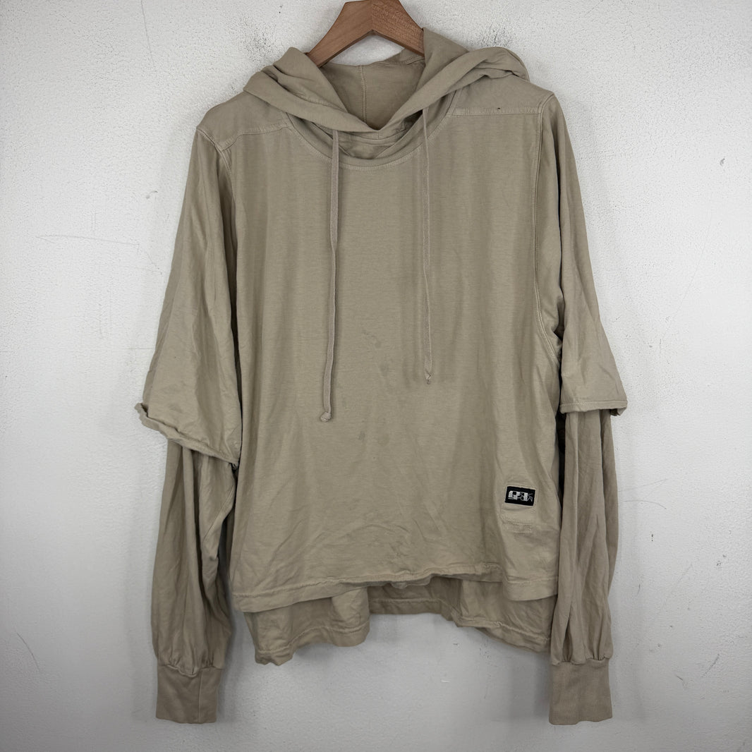 DRKSHDW Tan Double Layered Shirt Hoodie