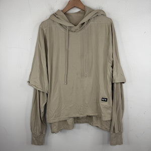 DRKSHDW Tan Double Layered Shirt Hoodie