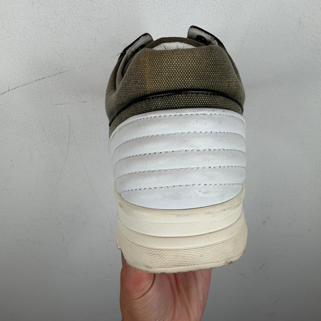 Chanel Olive Canvas Trainers