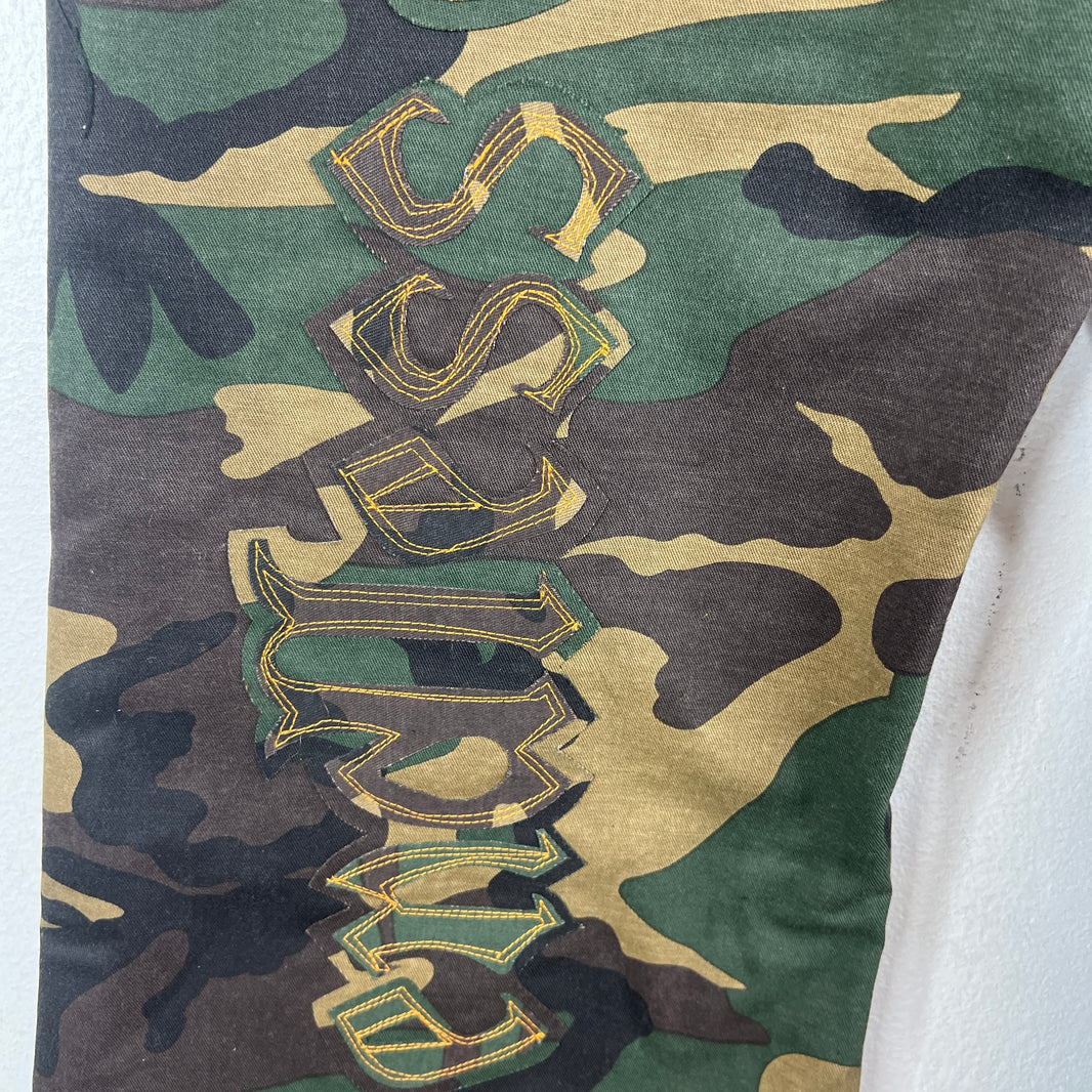 Endless Denim Camo Flared Jeans