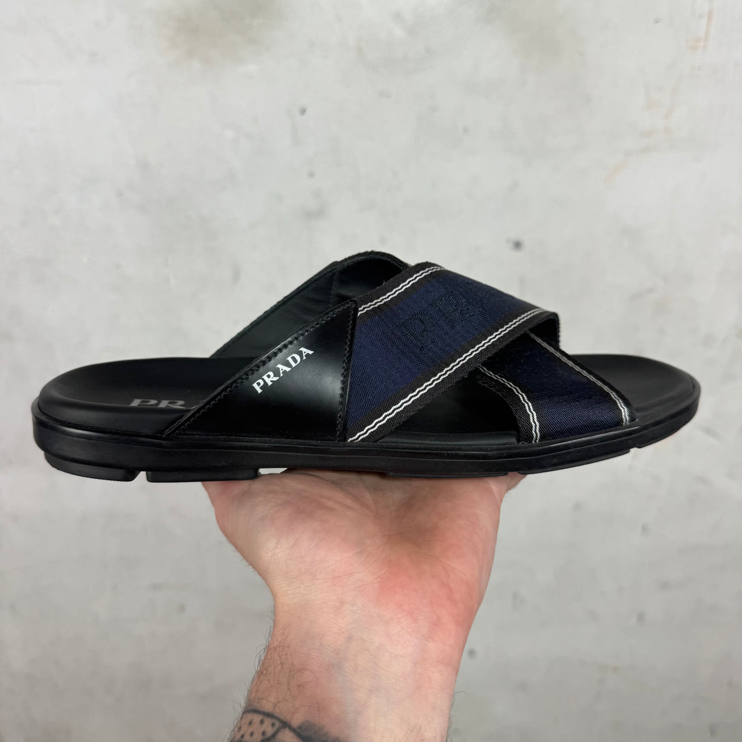 Prada Logo Strapped Sandals