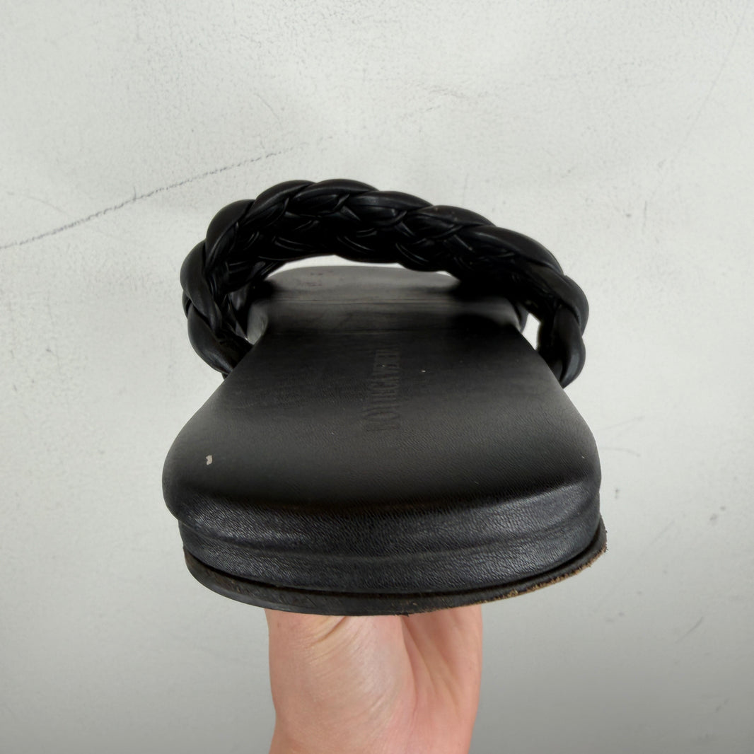 Bottega Veneta Black Woven Sandals