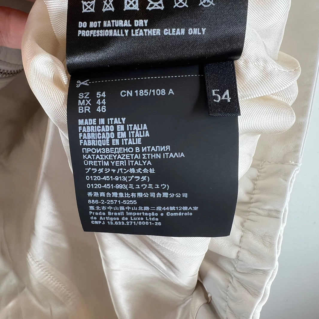 Prada White Nappa Lambskin Jacket