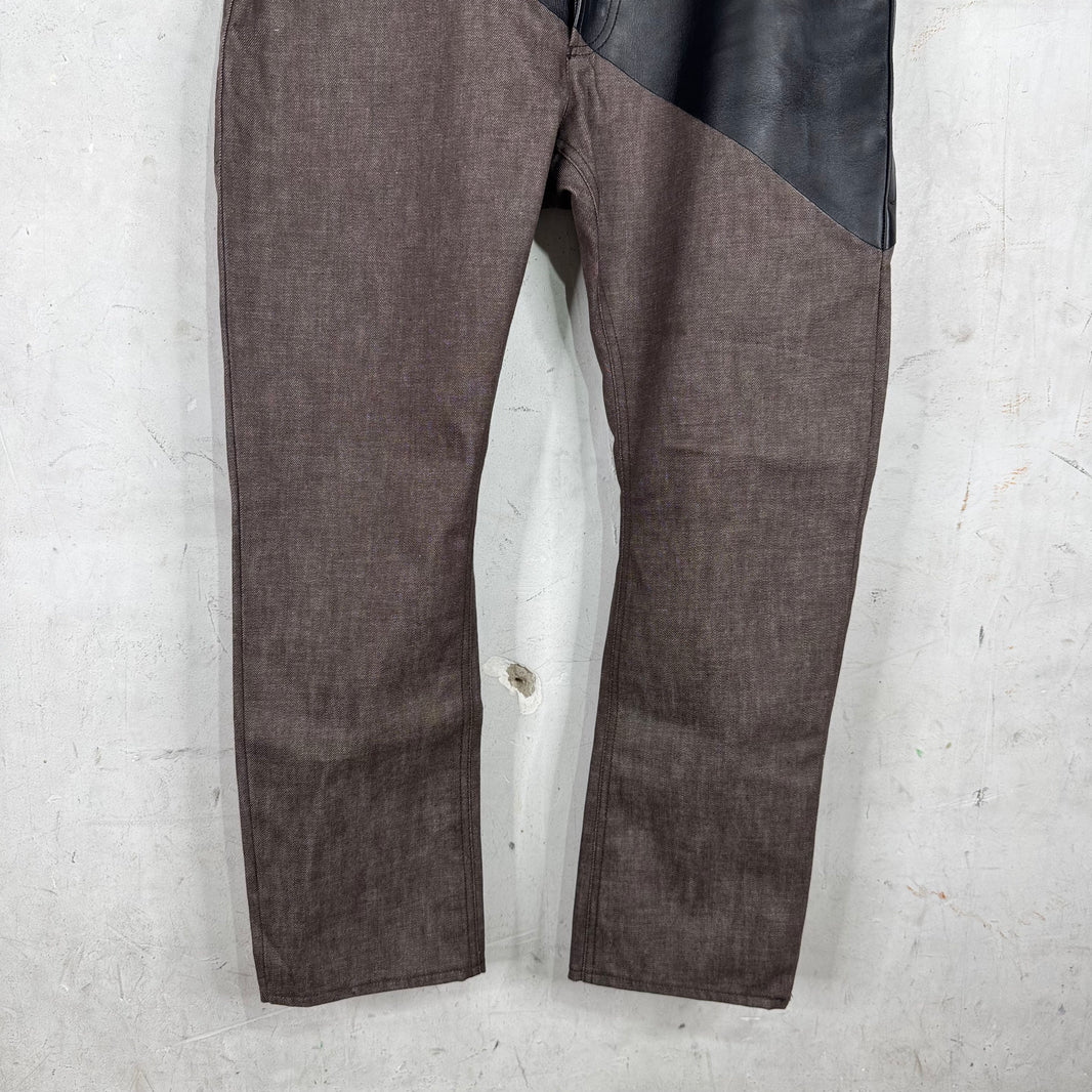 Bottega Veneta 2020 Pre-Spring Leather/Denim Split Pants