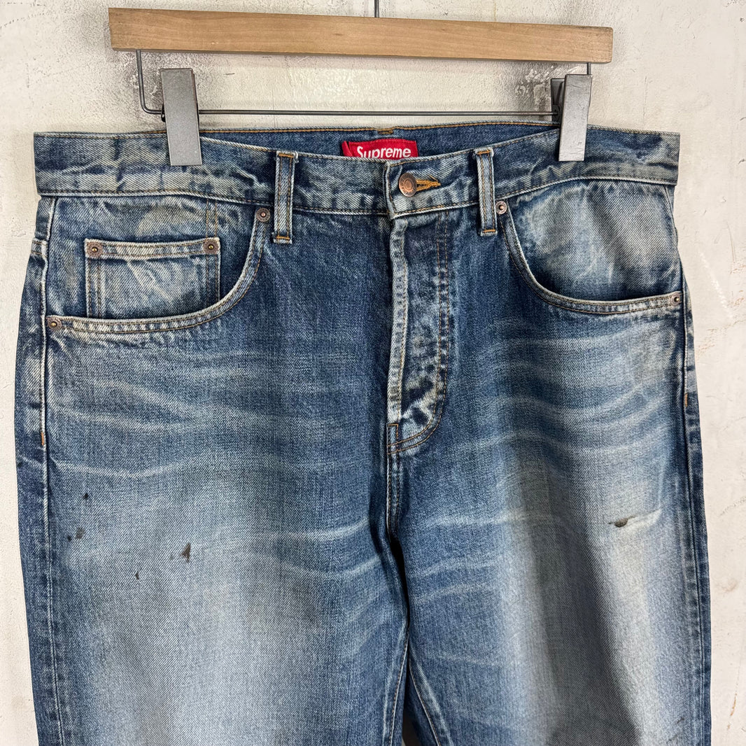 Supreme Medium Wash Loose Fit Selvedge Jeans