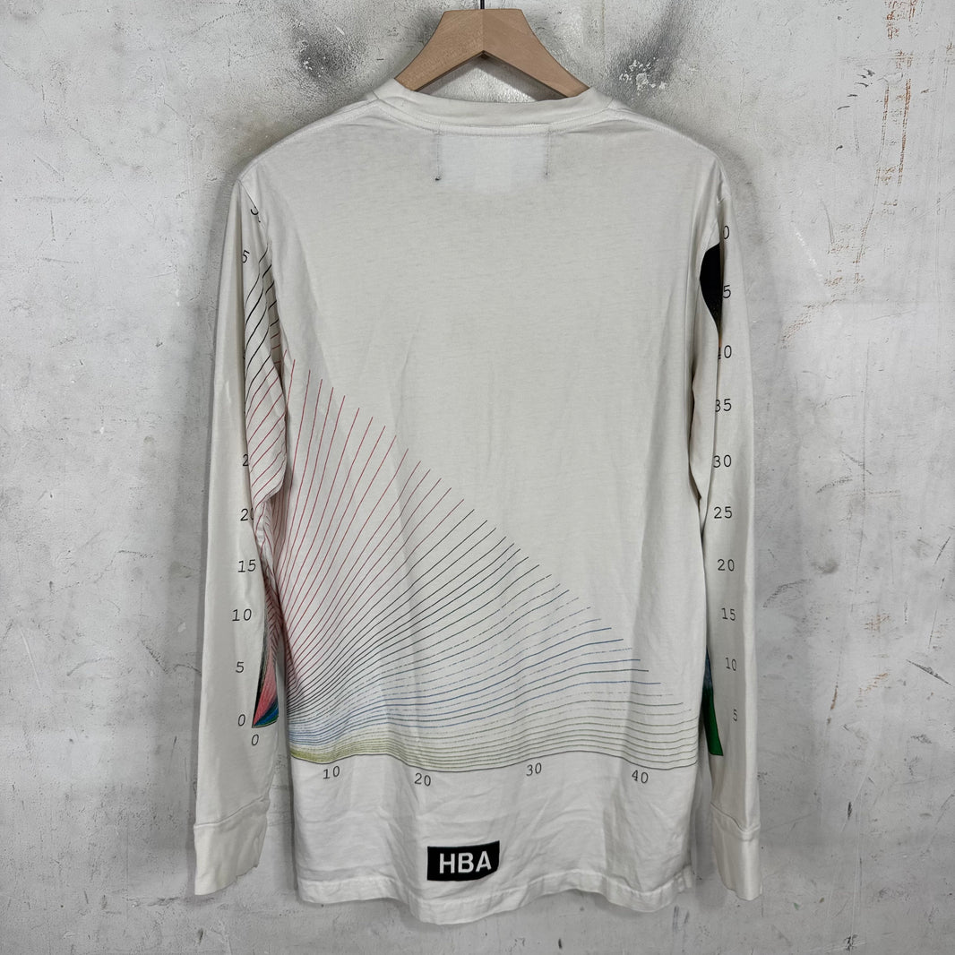 Hood By Air White Graph L/S T-Shirt
