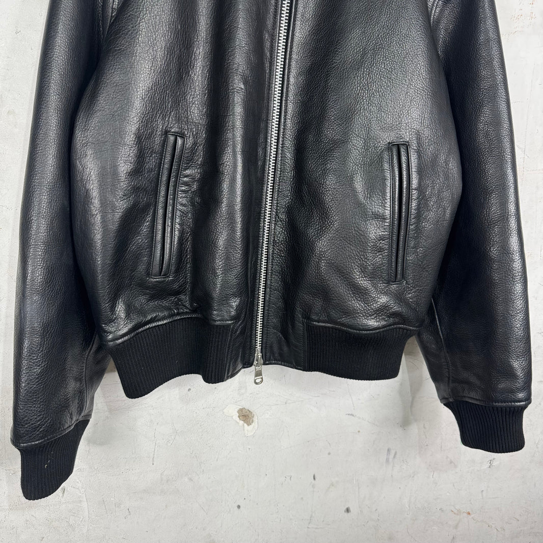 Stussy Leather Flight Bomber Jacket