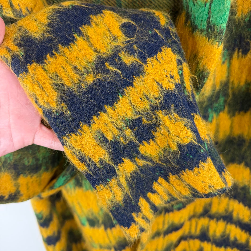 Saint Laurent Yellow Mohair Striped Cardigan