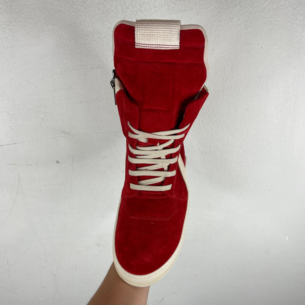Rick Owens Carnelian Suede Geobaskets