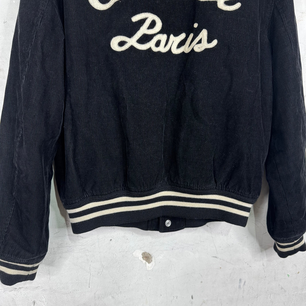 Celine Corduroy Logo Varsity Jacket