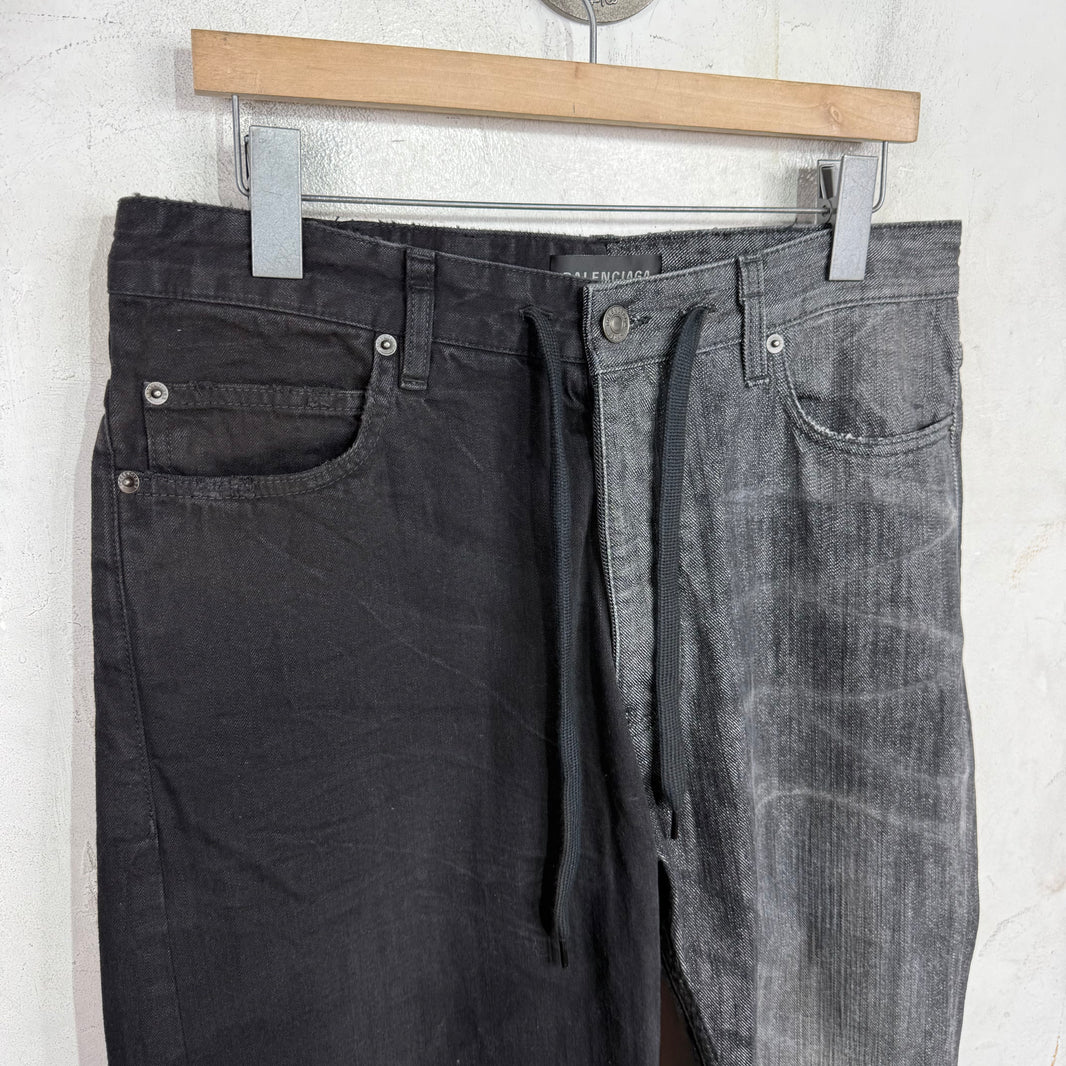 Balenciaga Hybrid Split Drawstring Jeans