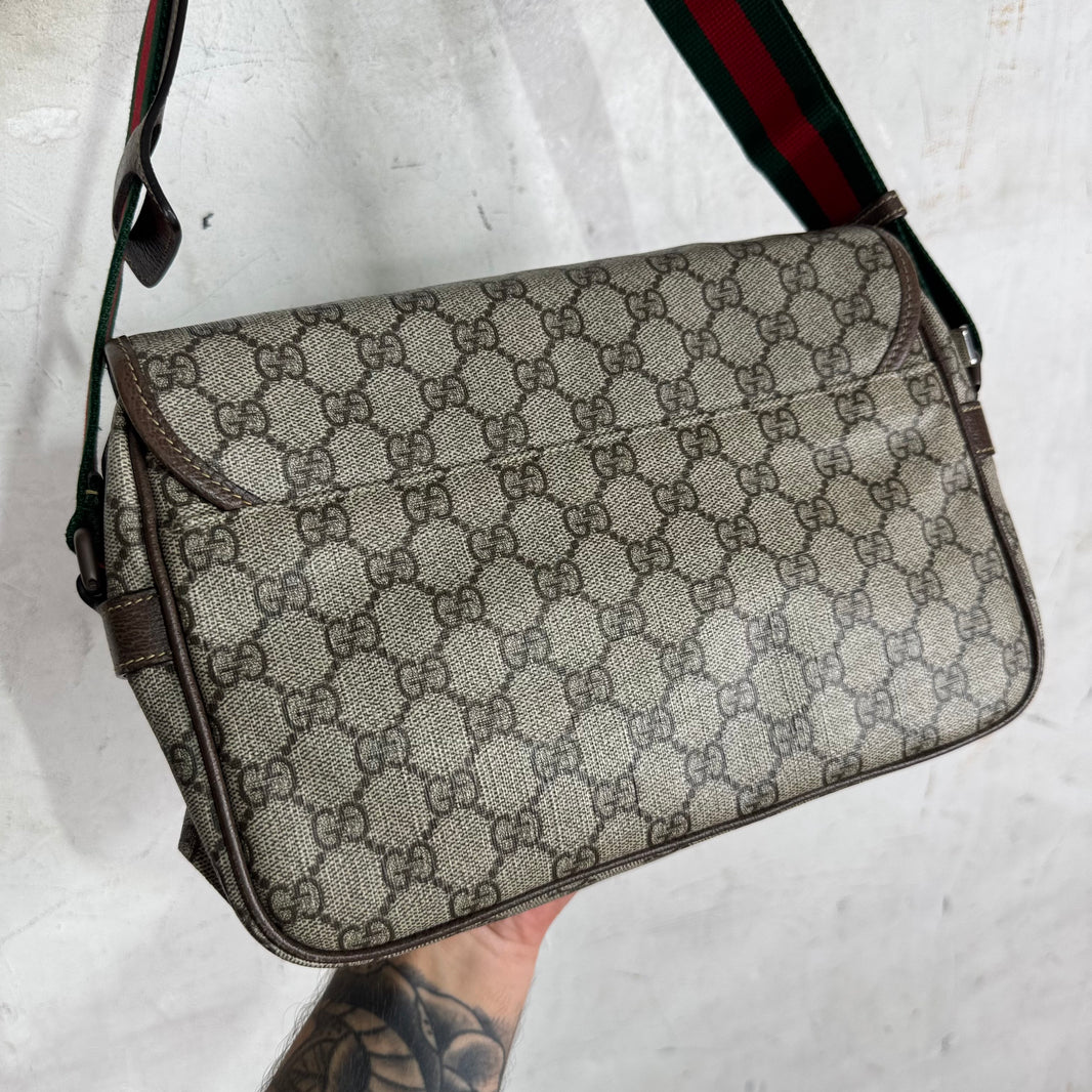 Gucci Buckled Monogram Messenger Bag