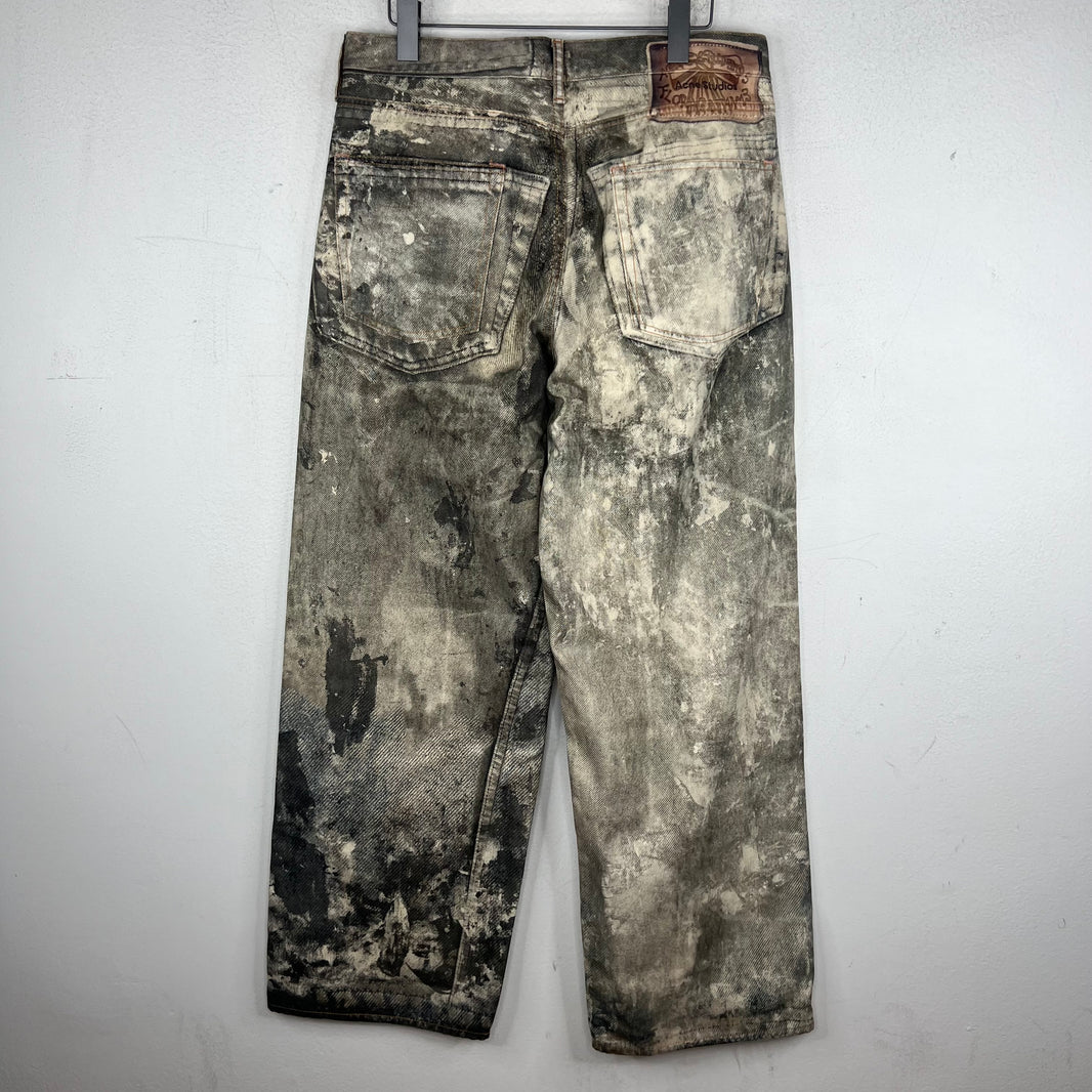 Acne Studios Paint Splatter Trompe Denim Jeans