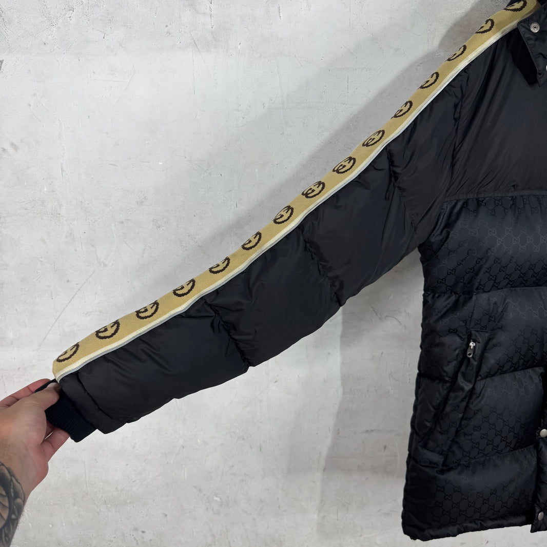 Gucci Monogram Interlock Striped Puffer Jacket
