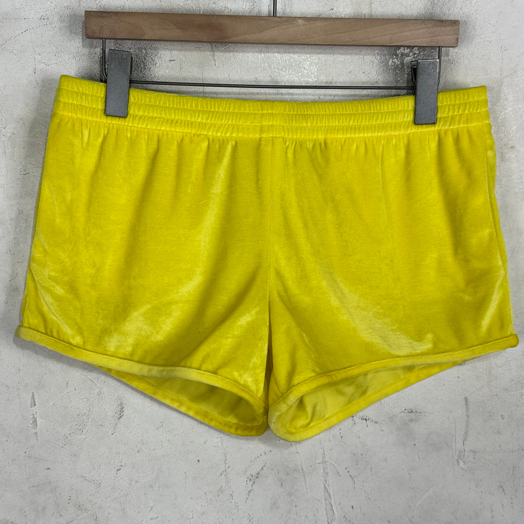 Balenciaga Yellow Velour Short Shorts