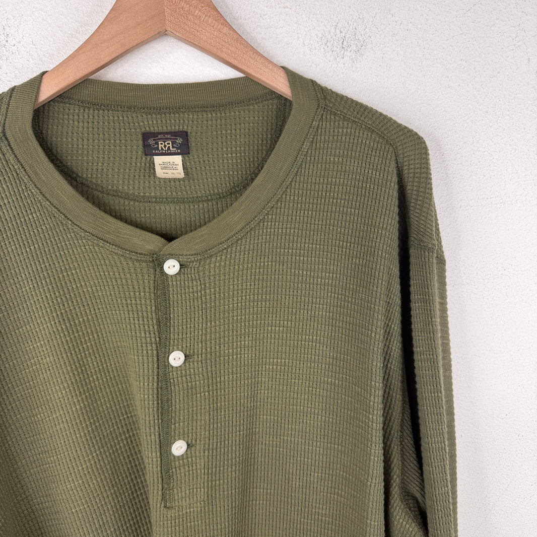RRL Green Thermal Henley Shirt