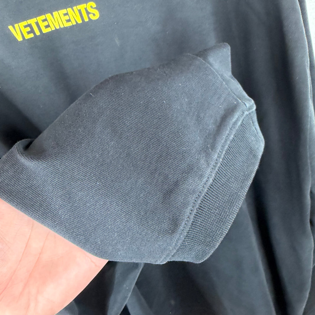 Vetements Yellow Printed Washtag L/S T-Shirt