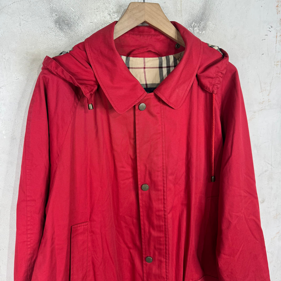 Burberry Red Zipped Long Coat