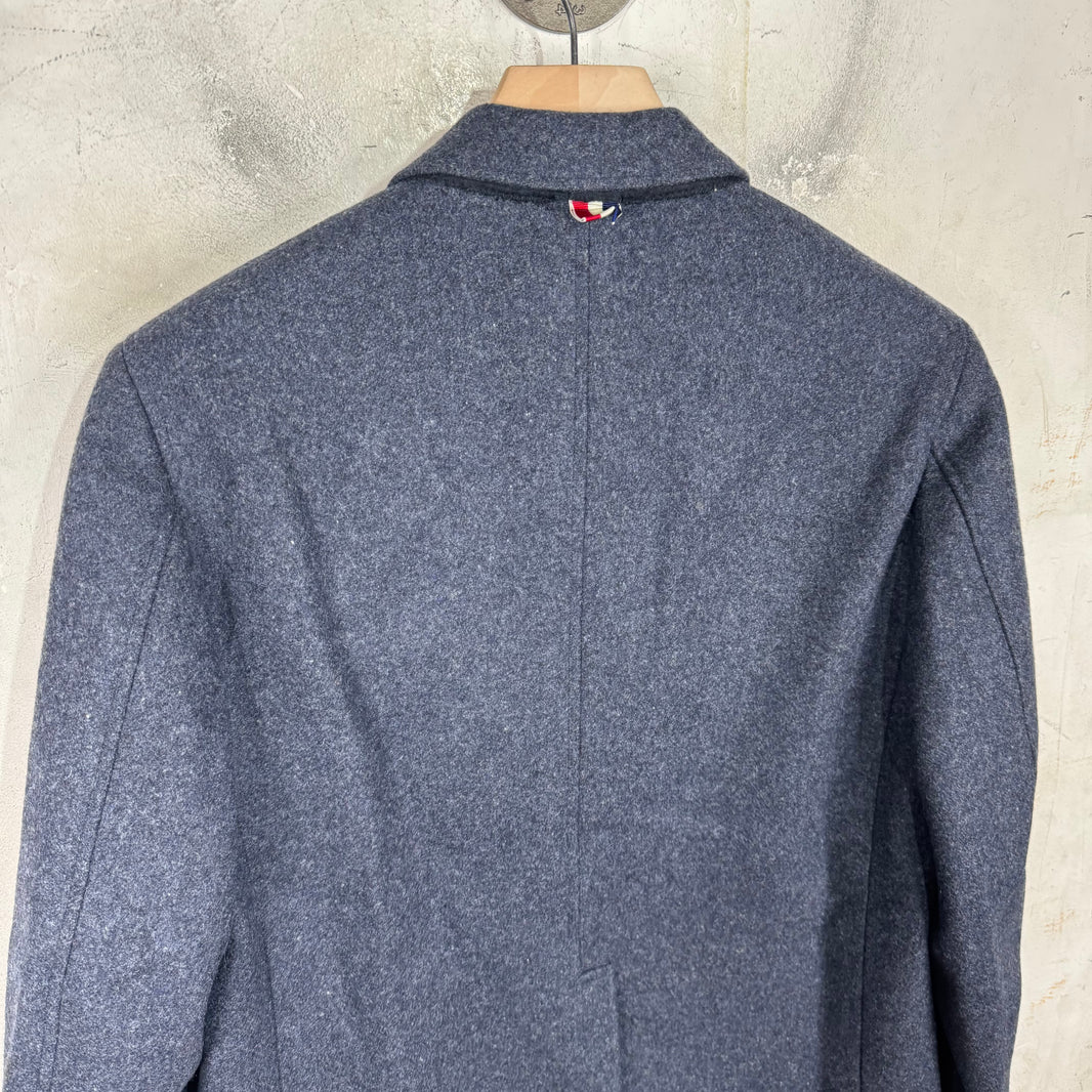 Thom Browne Navy Wool Striped Liner Blazer