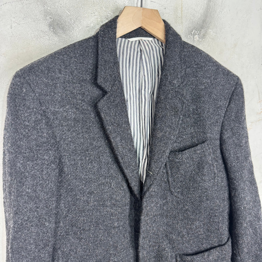 Thom Browne Dark Grey Wool Chore Blazer Jacket