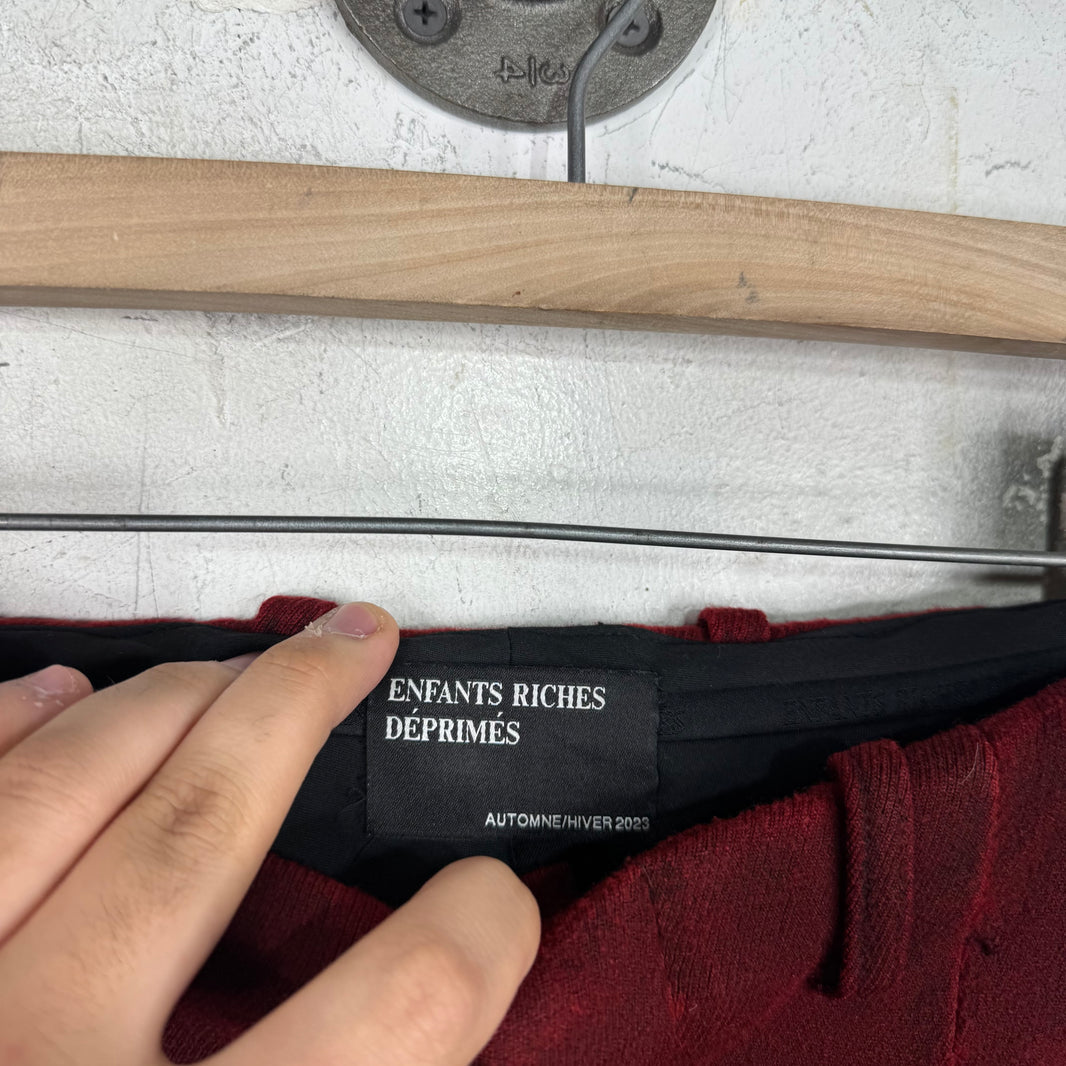 ERD Red Distressed Wool Trousers