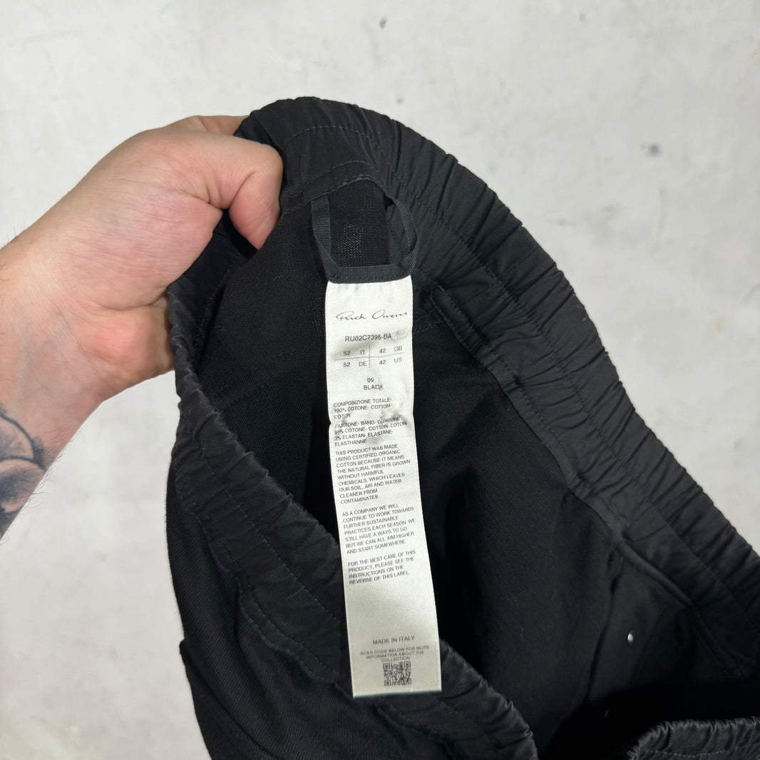 Rick Owens Luxor Black Zippered Cuffed Sweatpants
