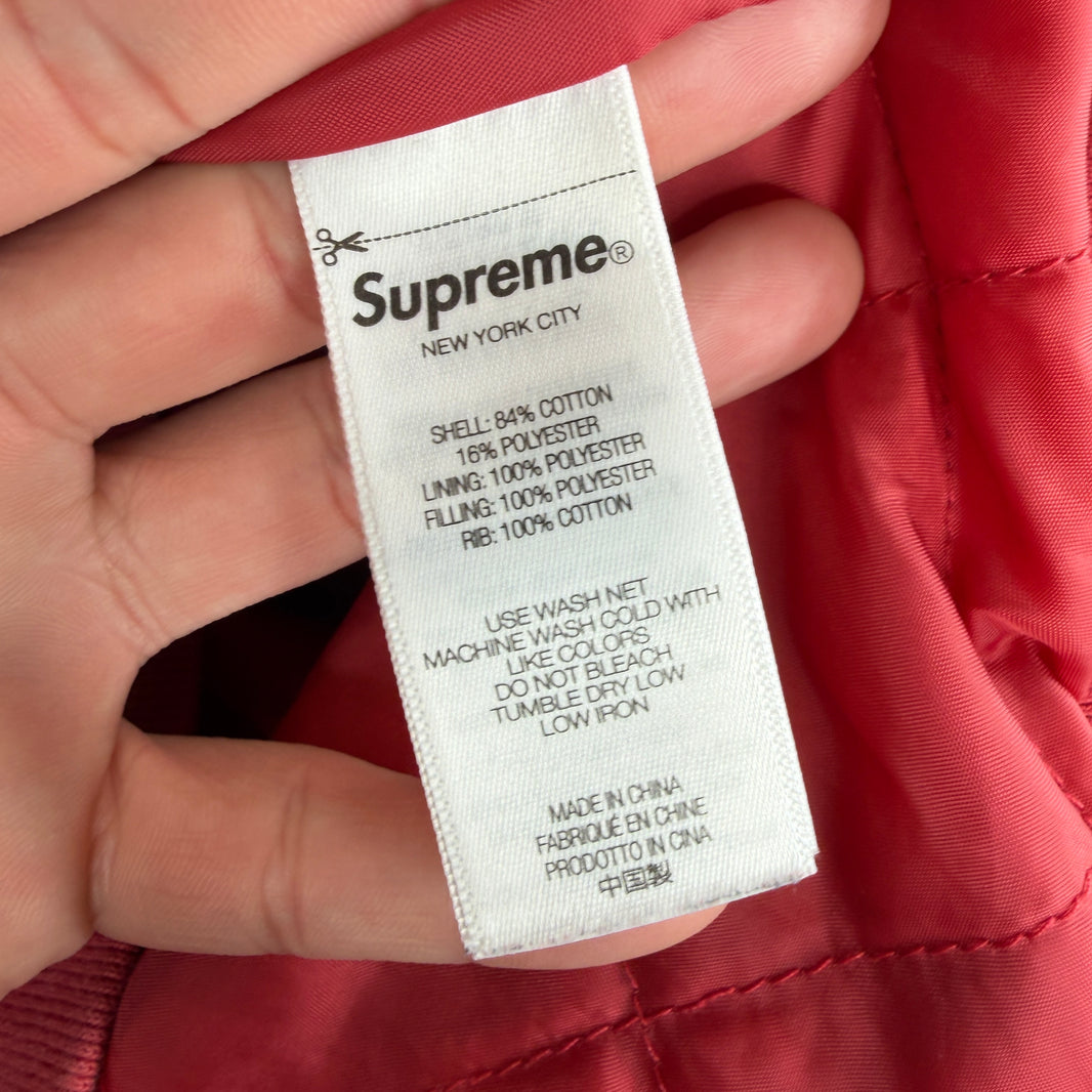 Supreme Dickies Quilted Lined Red Zip Hoodie