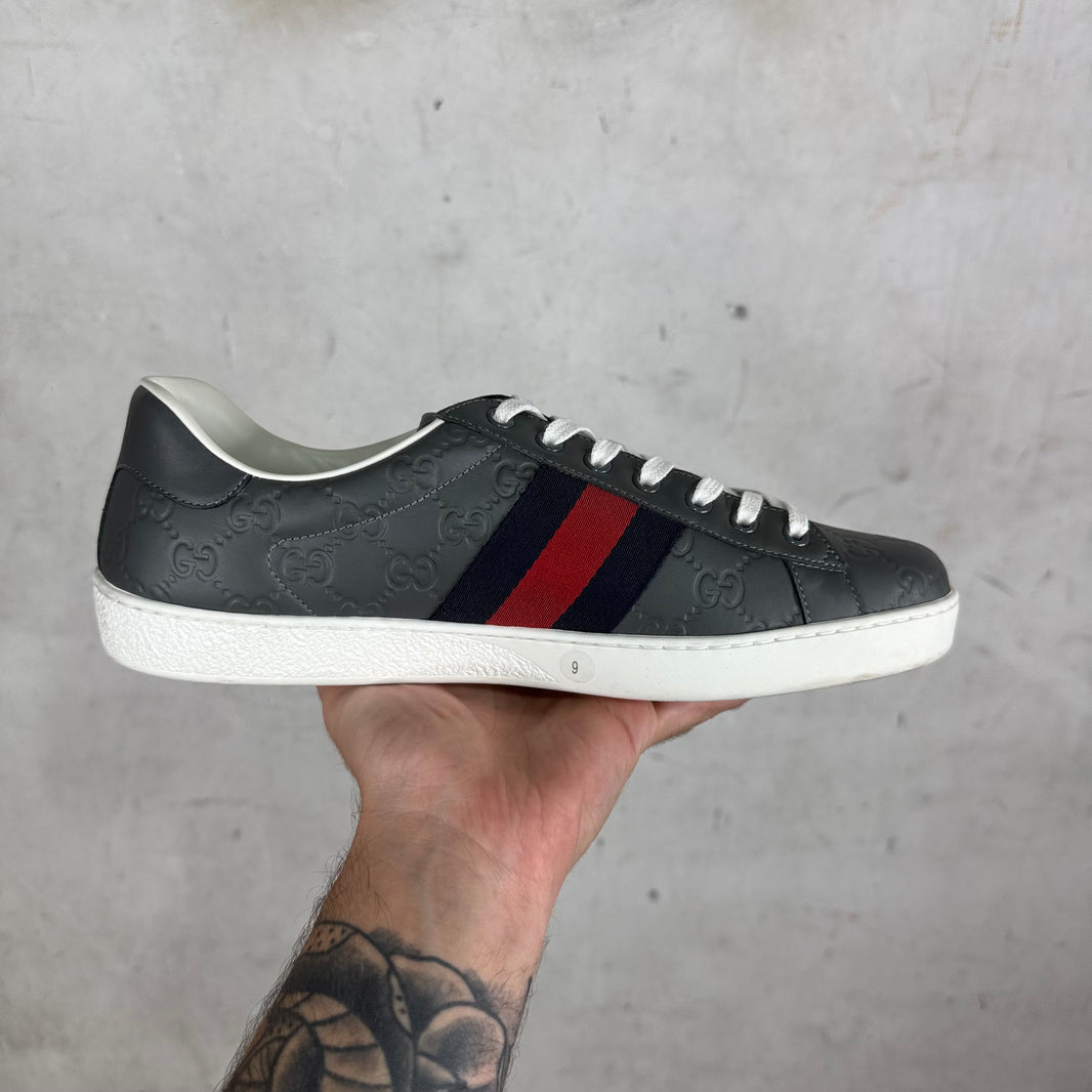 Gucci Grey Embossed Monogram Aces