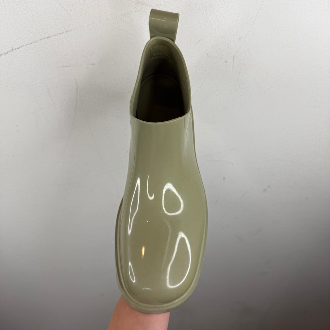 Bottega Veneta Green Rubber Stride Rain Boots