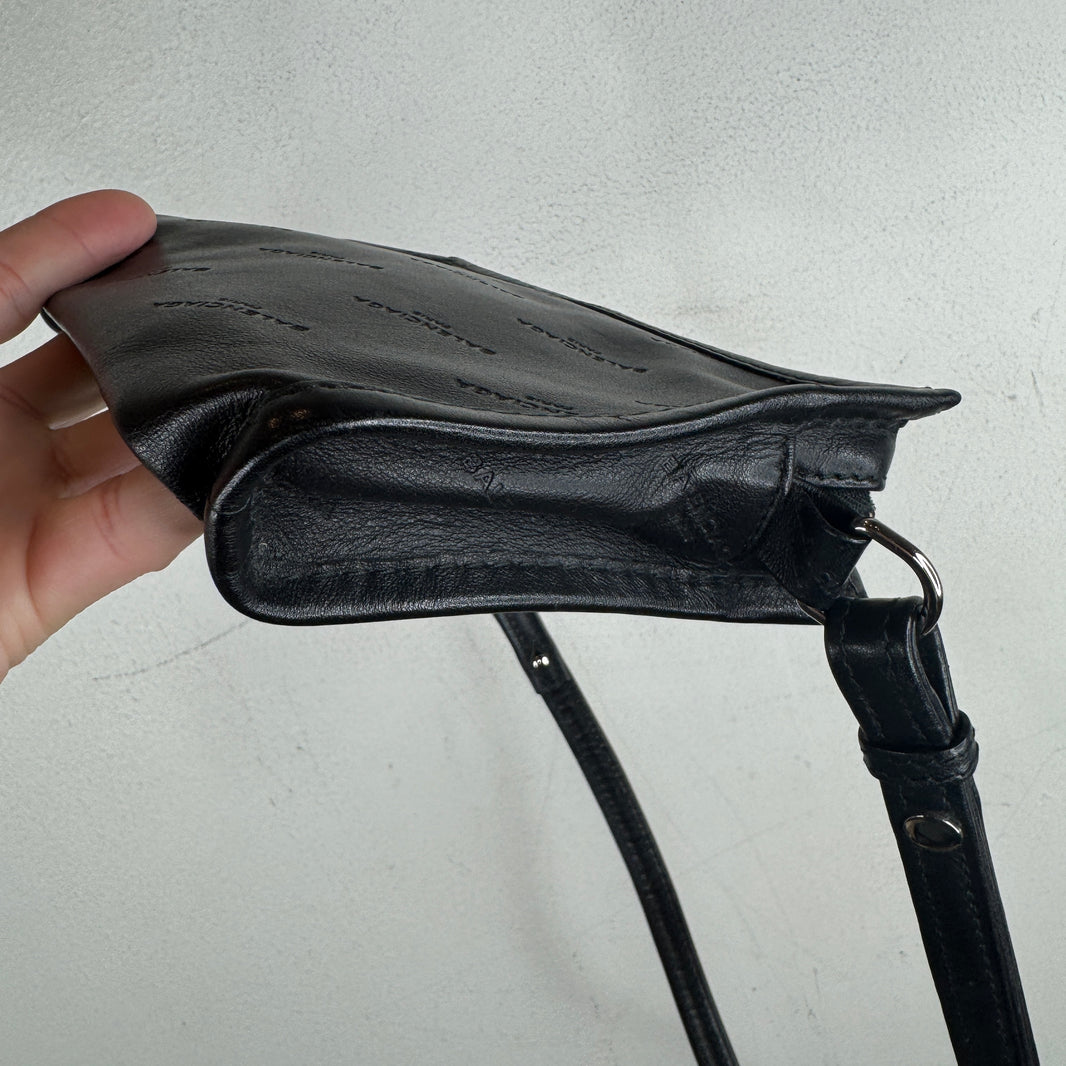 Balenciaga Leather Diagonal Logo Side Bag