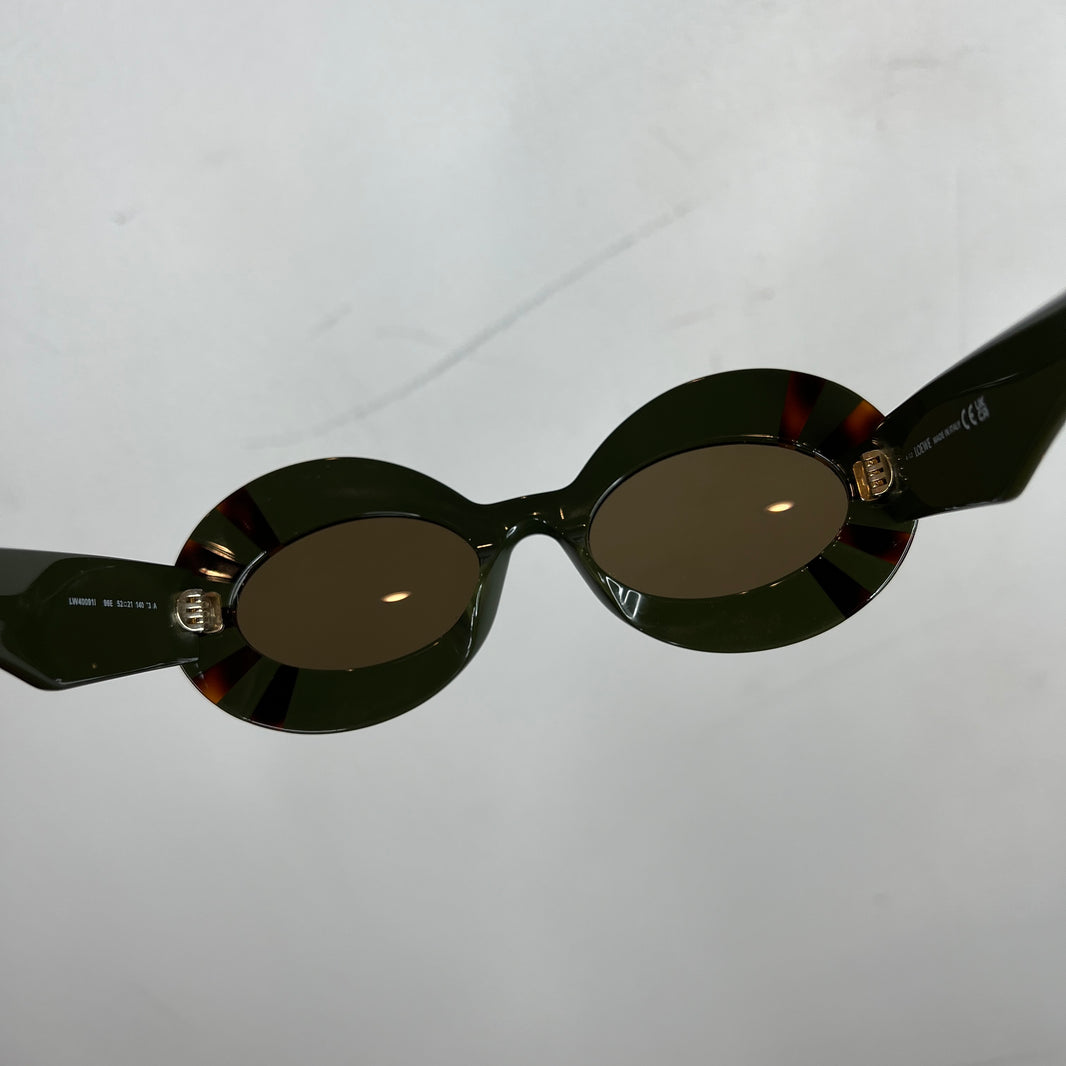 Loewe Striped Round Acetate Sunglasses