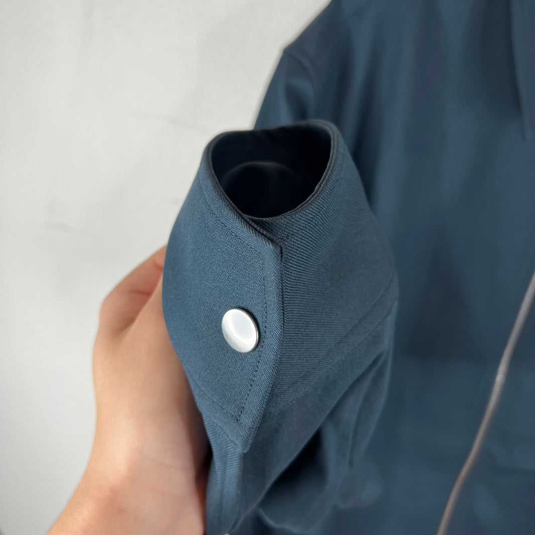 Jil Sander Teal Zip Up Light Overshirt