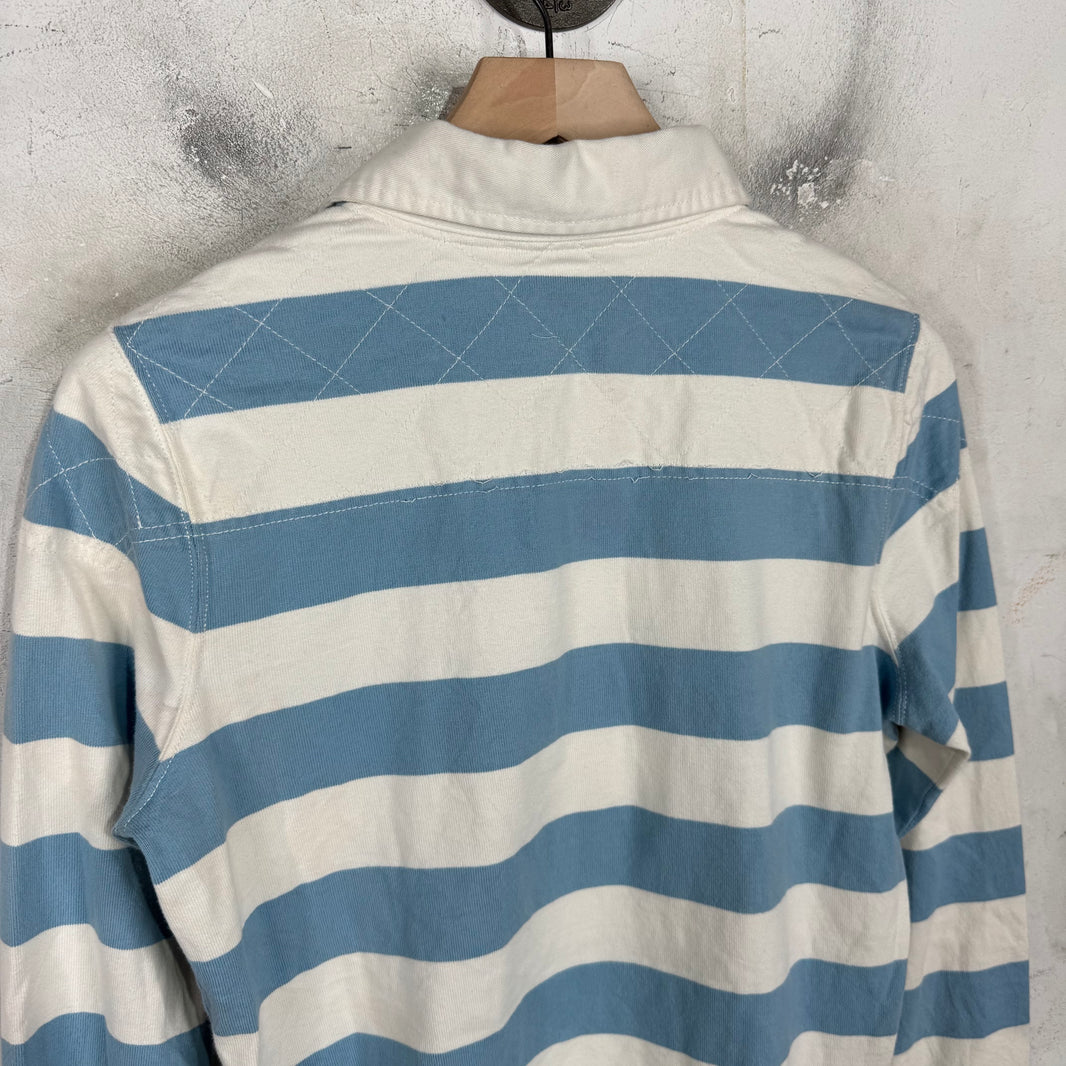 Ralph Lauren Rugby Striped Blue Crest L/S Polo
