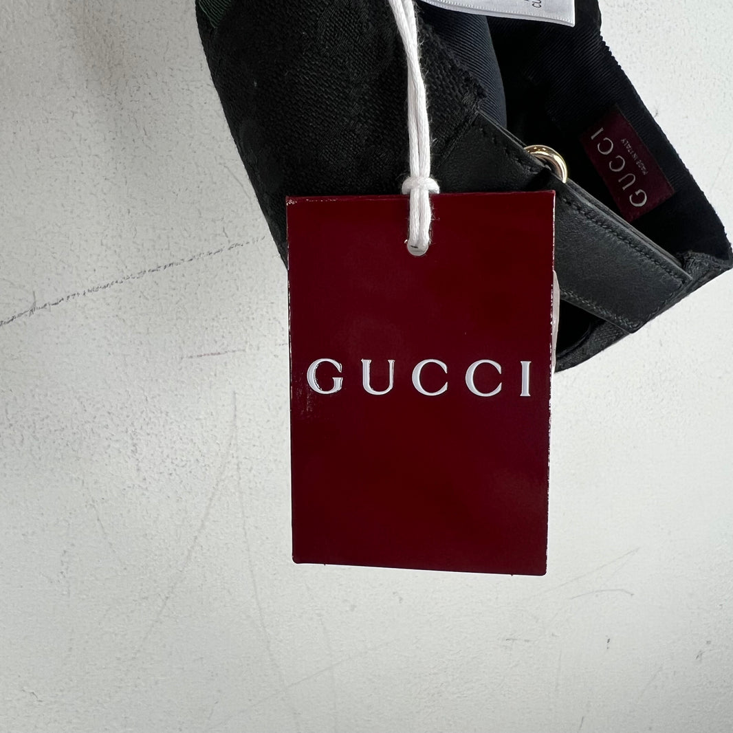 Gucci Black Monogram Web Hat
