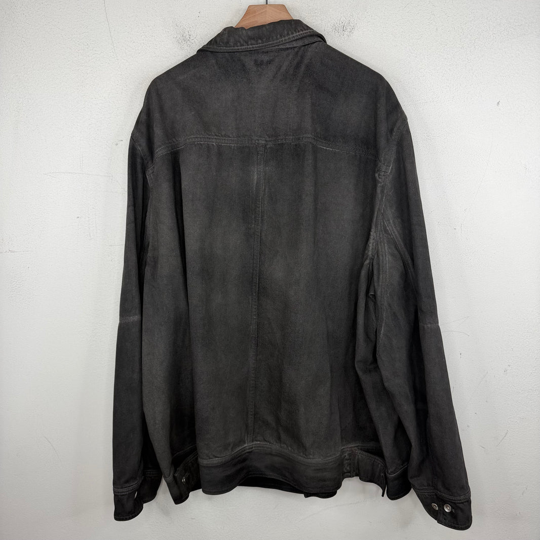 Rick Owens Lido Washed Selvedge Denim Button Up Work Jacket