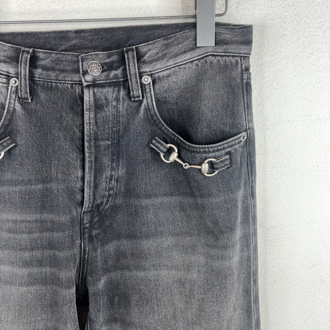 Gucci Sample Black Horsebit Jeans