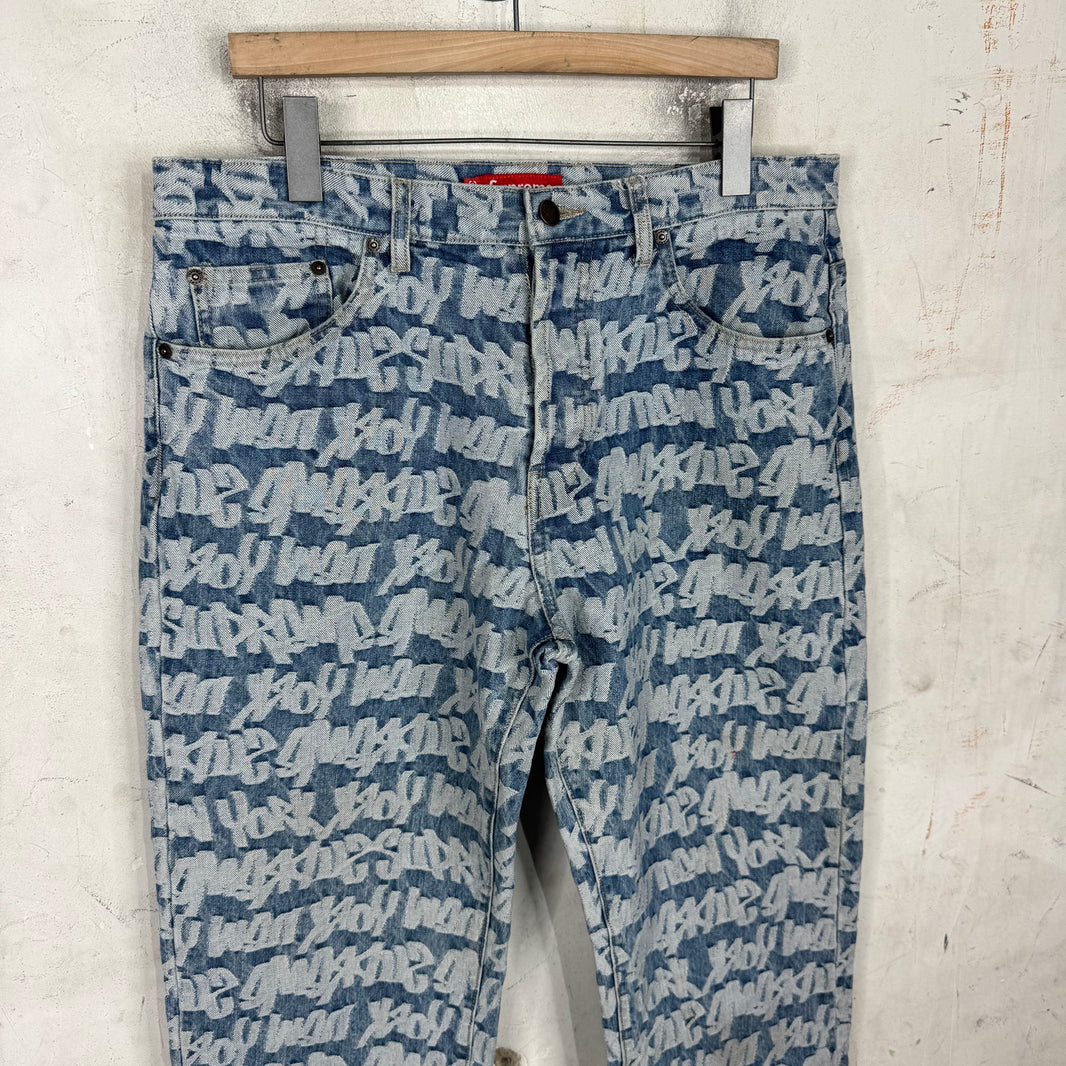 Supreme Jacquard Fat Tip Logo Jeans